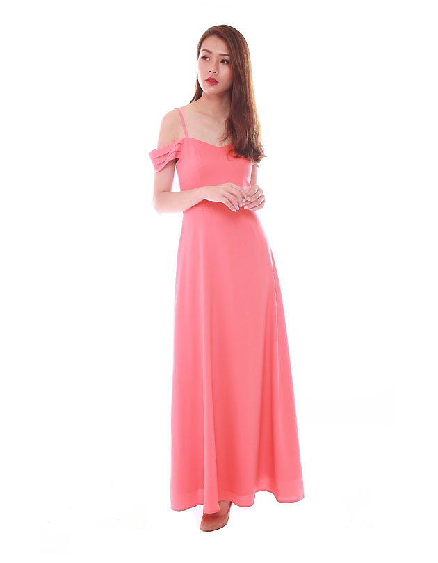 Ophelia Maxi Dress in Coral